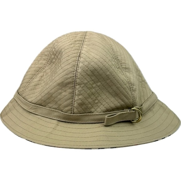 Vtg Burberrys’ Women Tan Check Pattern Bucket Hat - Picture 6 of 14